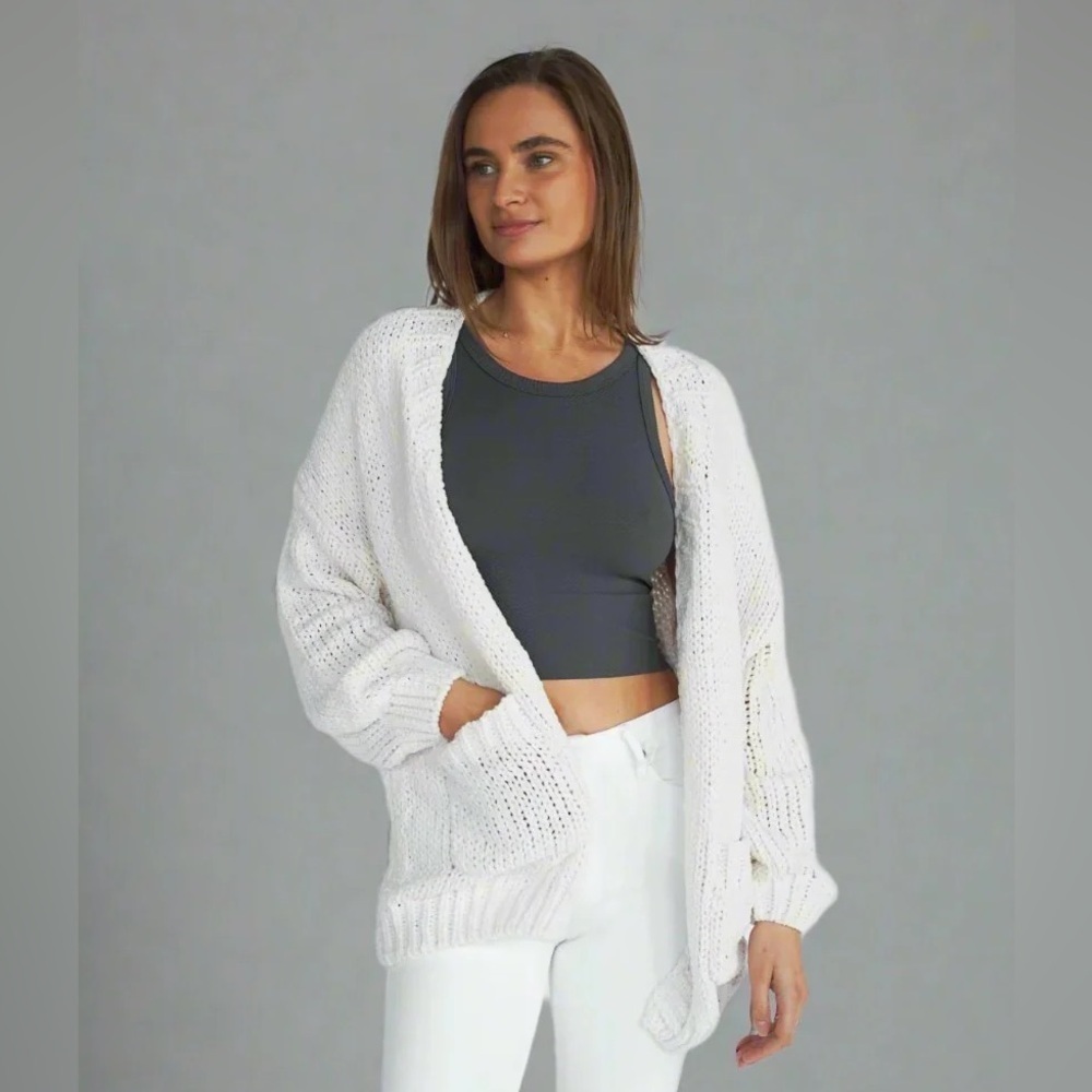 NÁTI The Miracle chunky knit cardigan, M/L, ivory